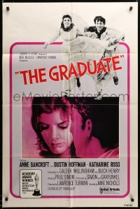 3c149 GRADUATE int'l 1sh R70s Dustin Hoffman, Anne Bancroft, Katharine Ross, Mike Nichols classic!