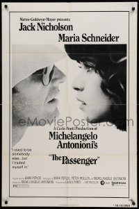 3f682 PASSENGER 1sh '75 Michelangelo Antonioni, c/u of Jack Nicholson & Maria Schneider!