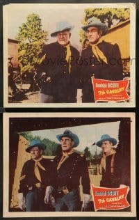 3g844 7th CAVALRY 2 LCs '56 Randolph Scott avenges General Custer & the massacre at Little Big Horn