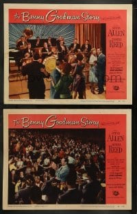 3g856 BENNY GOODMAN STORY 2 LCs '56 Steve Allen as Goodman playing clarinet for crowds & dancers!