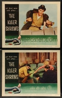 3g910 KILLER SHREWS 2 LCs '59 Ingrid Goude, James Best, great sci-fi/horror border art!