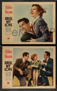 3g679 ARISE MY LOVE 4 LCs '40 gorgeous Claudette Colbert with Ray Milland & Walter Abel!