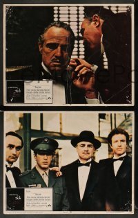 3g242 GODFATHER 8 int'l LCs '72 Brando, Pacino, great images from Francis Ford Coppola classic!