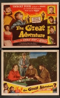 3g246 GREAT ADVENTURE 8 LCs '51 Jack Hawkins, Harold Robbins, filmed in the savage heart of Africa