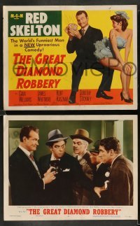 3g248 GREAT DIAMOND ROBBERY 8 LCs '53 daffy couple Red Skelton & sexy Cara Williams, cool tc art!