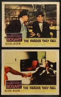 3g557 HARDER THEY FALL 7 LCs '56 great images of Humphrey Bogart, Rod Steiger, Baer, boxing classic