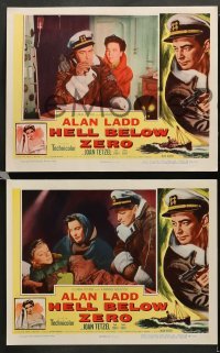 3g273 HELL BELOW ZERO 8 LCs '54 Alan Ladd in Antarctic expedition w/ pretty Joan Tetzel!