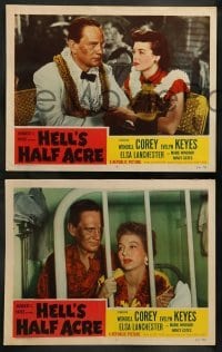 3g558 HELL'S HALF ACRE 7 LCs '54 action images of Wendell Corey & Keye Luke in Hawaii!