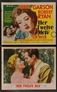 3g274 HER TWELVE MEN 8 LCs '54 teacher Greer Garson, Robert Ryan, Barry Sullivan!