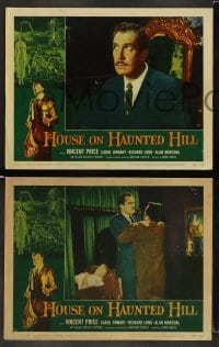 3g804 HOUSE ON HAUNTED HILL 3 LCs '59 William Castle, Vincent Price, classic horror images!