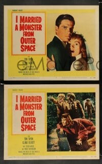 3g307 I MARRIED A MONSTER FROM OUTER SPACE 8 LCs '58 Gloria Talbott's husband Tom Tryon is an alien