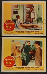 3g718 ISLAND IN THE SUN 4 LCs '57 James Mason, Joan Fontaine, Dorothy Dandridge, Harry Belafonte!