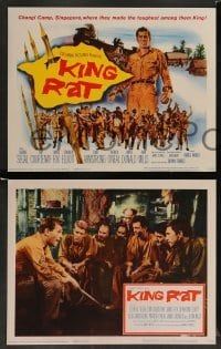 3g334 KING RAT 8 LCs '65 art of George Segal & Tom Courtenay, James Clavell, World War II POWs!