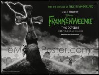 3j498 FRANKENWEENIE teaser DS British quad '12 Tim Burton, horror image of wacky dog!