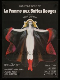 3j740 WOMAN WITH RED BOOTS French 23x31 '74 Juan Luis Bunuel, art of Catherine Deneuve by Landi!