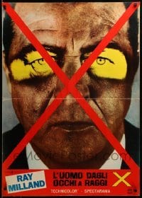 3j388 X: THE MAN WITH THE X-RAY EYES Italian 26x37 pbusta '63 different art and image of Milland!