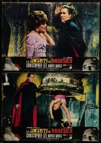 3j438 DRACULA HAS RISEN FROM THE GRAVE set of 7 Italian 19x26 pbustas '69 Hammer, Christopher Lee!