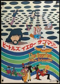 3j994 YELLOW SUBMARINE Japanese '69 great psychedelic art of Beatles John, Paul, Ringo & George!