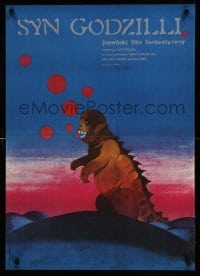 3j236 SON OF GODZILLA Polish 23x32 '84 wonderful different monster art by Zuzanna Lipinska!