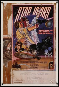 3k917 STAR WARS style D fan club 1sh R92 George Lucas classic epic, art by Drew Struzan!