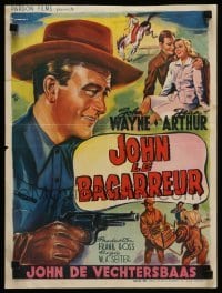 3m088 LADY TAKES A CHANCE Belgian R50s different art of cowboy John Wayne & Jean Arthur by Wik!