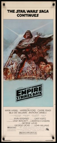 3m527 EMPIRE STRIKES BACK style B insert '80 George Lucas sci-fi classic, cool artwork by Tom Jung!