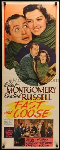 3m537 FAST & LOOSE insert '39 Robert Montgomery & pretty Rosalind Russell!