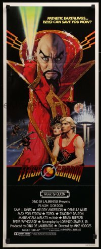 3m542 FLASH GORDON int'l insert '80 Amsel art of Sam Jones, Melody Anderson & Max Von Sydow!