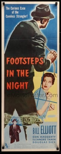 3m545 FOOTSTEPS IN THE NIGHT insert '57 Wild Bill Elliot, curious case of the careless strangler!