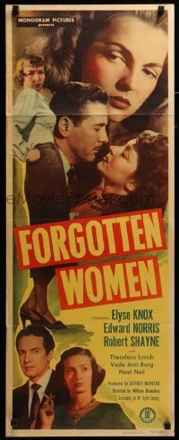 3m548 FORGOTTEN WOMEN insert '49 bad girls, including smoking Noel Neill, of all people!