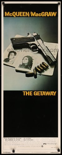 3m560 GETAWAY insert '72 Steve McQueen, Ali McGraw, Sam Peckinpah, cool gun & passports image!