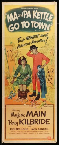 3m647 MA & PA KETTLE GO TO TOWN insert '50 great wacky artwork of Marjorie Main & Percy Kilbride!