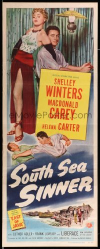 3m812 SOUTH SEA SINNER insert '49 sexy Shelley Winters in skin-tight dress, Macdonald Carey!