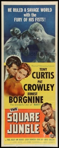 3m825 SQUARE JUNGLE insert '56 boxer Tony Curtis fighting in the ring, Pat Crowley, Borgnine!