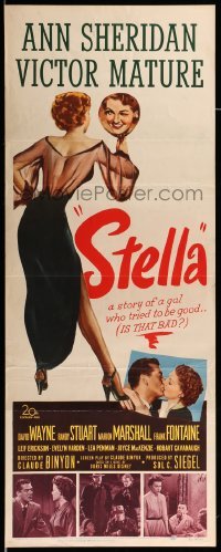 3m838 STELLA insert '50 full-length art of sexy Ann Sheridan trying to be good to Victor Mature!