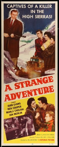 3m846 STRANGE ADVENTURE insert '56 they're captives of a ruthless killer in the High Sierras!