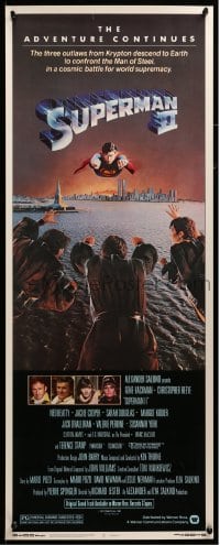 3m858 SUPERMAN II insert '81 Christopher Reeve, Terence Stamp, great artwork over New York City!