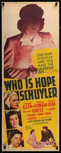 3m991 WHO IS HOPE SCHUYLER insert '42 Mary Howard, Sheila Ryan, Ricardo Cortez!