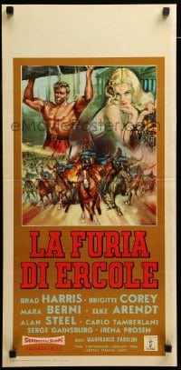 3m265 FURY OF HERCULES Italian locandina '63 La Furia di Ercole, cool Gasparri sword & sandal art!