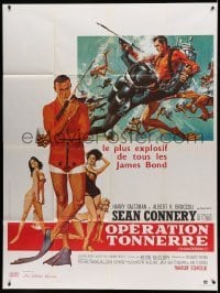 3r605 THUNDERBALL French 1p R80s art of Sean Connery as James Bond 007 by McGinnis and McCarthy!