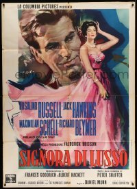 3r837 FIVE FINGER EXERCISE Italian 1p '62 Cesselon art of Rosalind Russell & Maximilian Schell