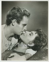 3s081 BEN-HUR 8x10.25 still R69 best romantic close up of Charlton Heston & Haya Harareet!