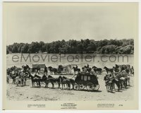 3s259 FISTFUL OF DOLLARS 8x10.25 still '67 great far shot of wagon train by river, Sergio Leone