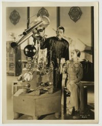 3s514 MASK OF FU MANCHU 8x10.25 still '32 Asian Boris Karloff in lab with Myrna Loy in yellowface!