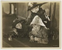 3s702 SPOOKY HOOKY 8.25x10 still '36 c/u Spanky McFarland, Alfalfa & Porky in raincoats on floor!