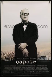 3w163 CAPOTE 1sh '05 great portrait of Philip Seymour Hoffman as Truman Capote!