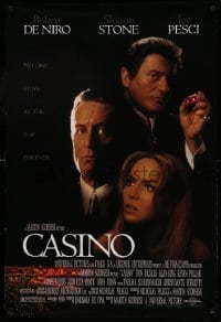 3w172 CASINO DS 1sh '95 Martin Scorsese, Robert De Niro & Sharon Stone, Joe Pesci, cast image!