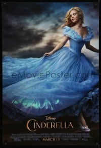 3w190 CINDERELLA advance DS 1sh '15 great image of Lilly James in the title role!