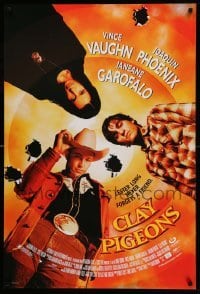 3w195 CLAY PIGEONS DS 1sh '98 cool image of Joaquin Phoenix, Vince Vaughn, & Janeane Garofalo!