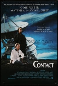 3w209 CONTACT 1sh '97 Zemeckis, Jodie Foster & Matthew McConaughey get a message from deep space!